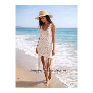 ORIG. MSRP $120 ✨ 525 America Sleeveless Fringe Knit Sweater Dress – Size S-M ✨